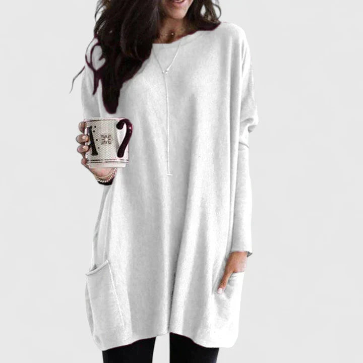 Women's Longline Sweater Tunic – Relaxed Long-Sleeve Style