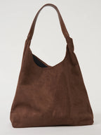 Suede Look Shoulder Bag with Matching Clutch – 2-in-1 Bag Set