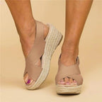 Crossover Espadrille Wedge Sandals