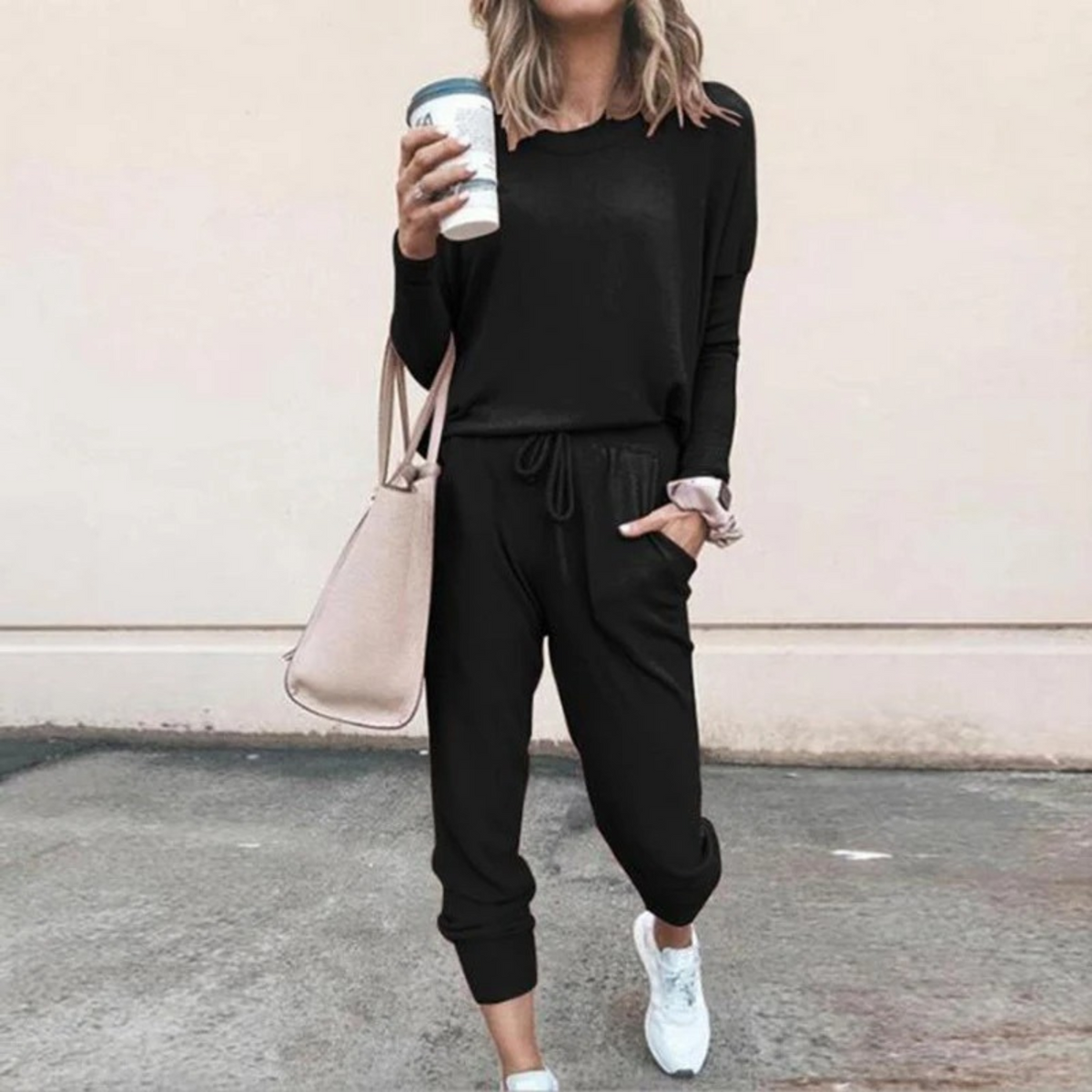 Women's Relaxed Long-Sleeve Top and Jogger Set