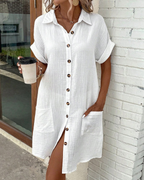 Long Sleeve Button-Up Shirt Dress | Meave & Ivy