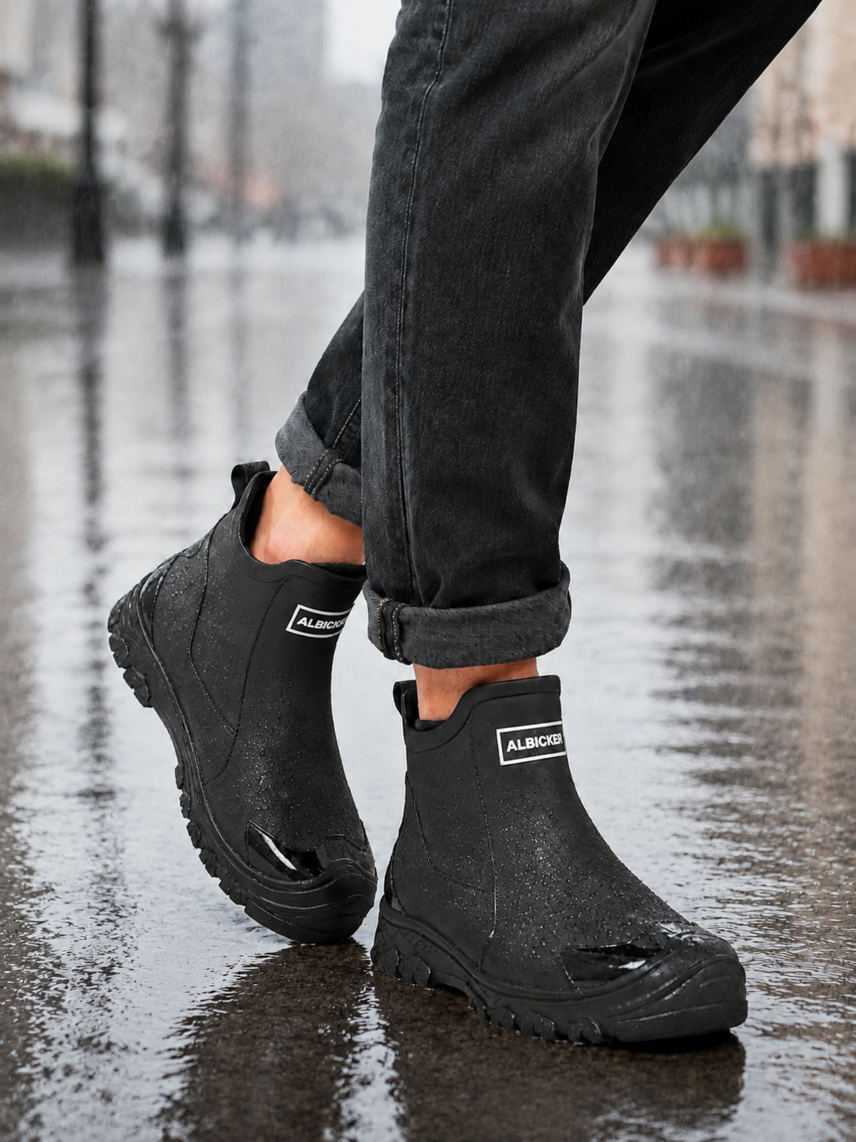 Waterproof Rain Ankle Boots with Non-Slip Sole