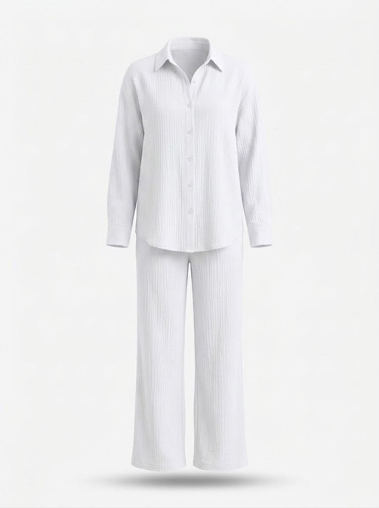 Women's Cotton Shirt and Trouser Co-Ord Set