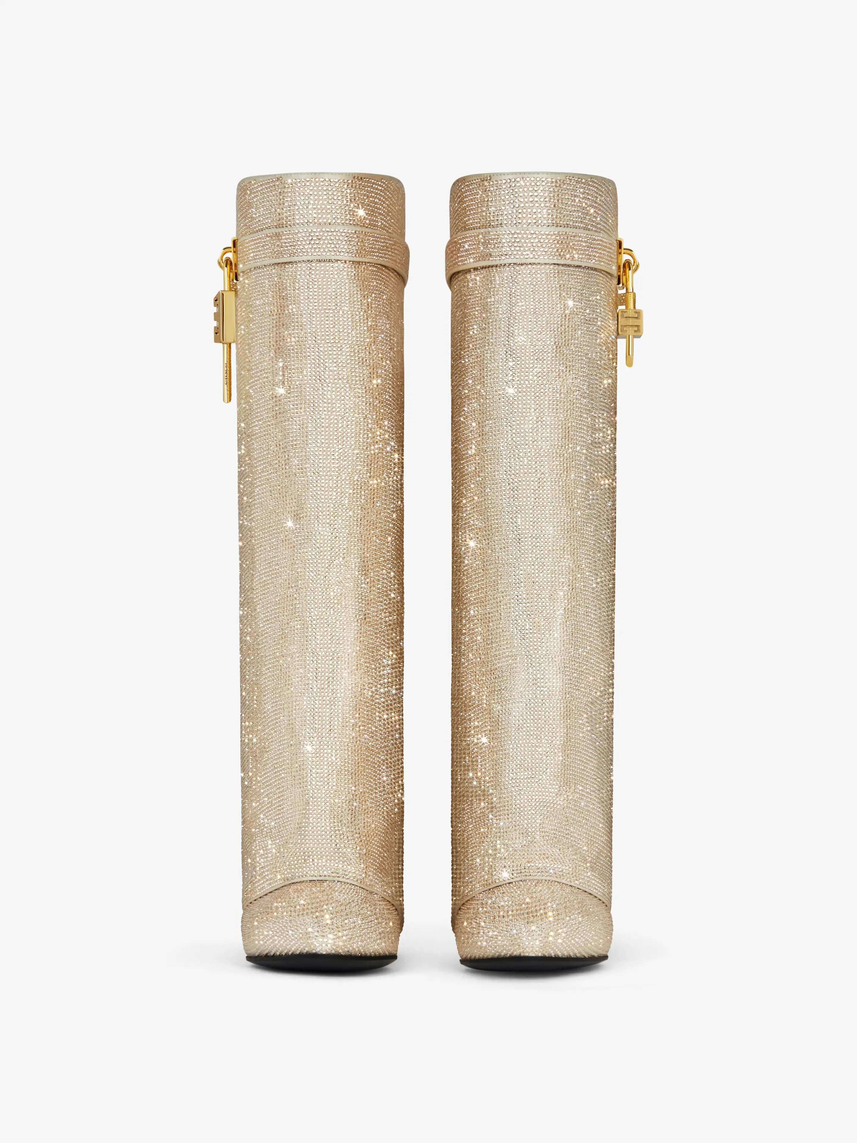 Glitter Statement Boots with Crystal Look – Sparkly Wedge Boots
