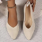 Pointed Toe Knit Ballet Flats in 7 Colours
