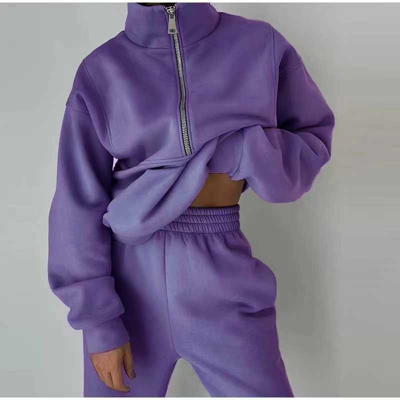 Women's Half-Zip Sweatshirt and Jogger Set