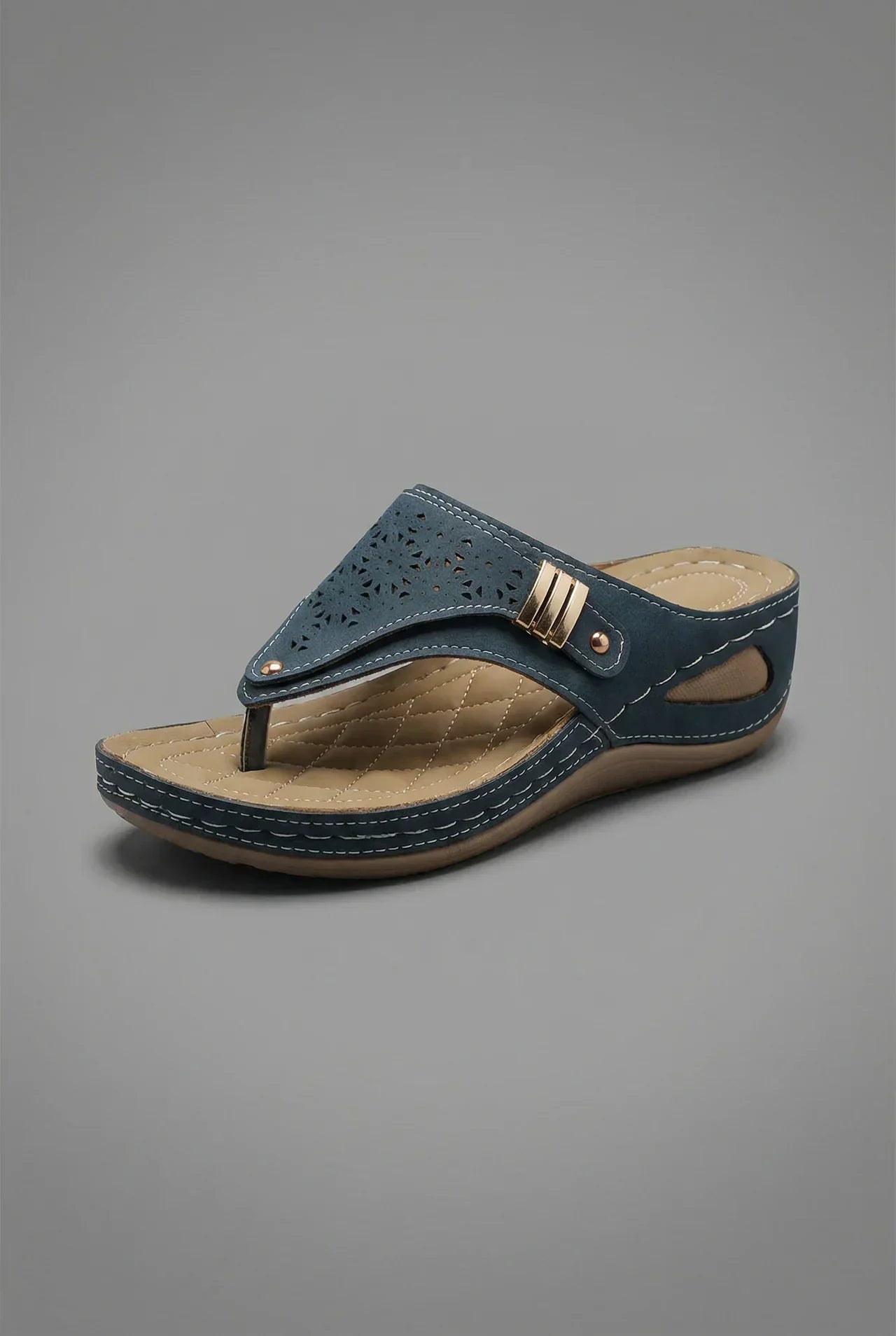 Wide Fit Wedge Toe Post Walking Sandals - Womens Comfort Sandals | Meave & Ivy