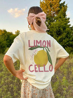Lemon Print T-Shirt with Back Print – Women's Summer Tee with Italian Flair