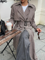 Women's Oversized Trench Coat with Belt