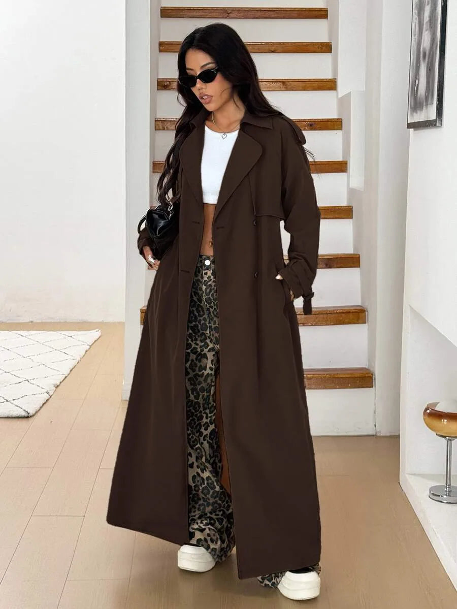 Women's Oversized Trench Coat with Belt