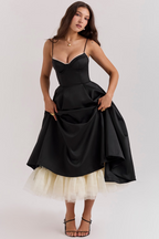 Corset Midi Dress – Elegant A-Line Occasion Dress | Meave & Ivy
