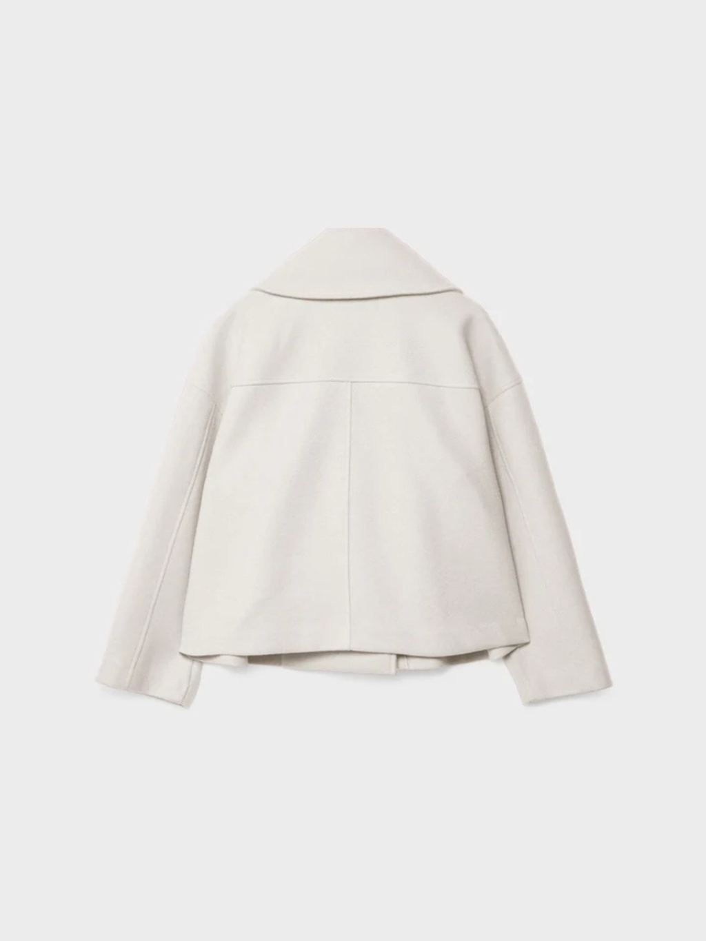 Cropped Double-Breasted Wool-Blend Jacket with Wide Collar