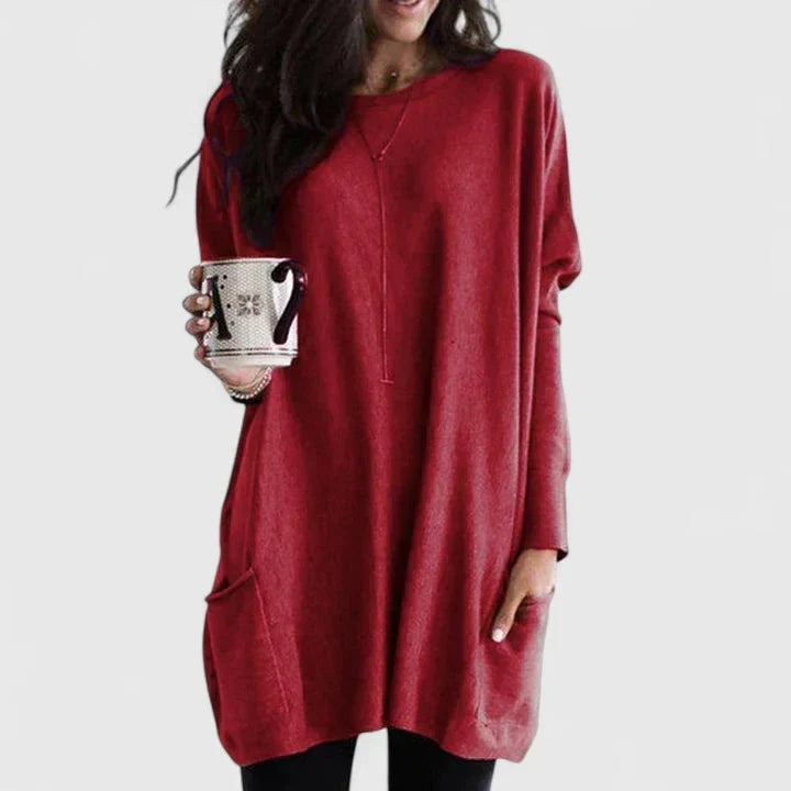 Women's Longline Sweater Tunic – Relaxed Long-Sleeve Style