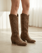Women's Knee-High Heeled Western Boots