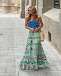 Wide A-Line Dress with Autumn Print | Meave & Ivy
