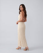 Pleated Halter Maxi Dress