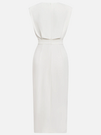 Sleeveless Button-Detail Bodycon Midi Dress