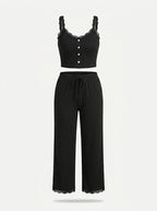 Women's Ribbed Camisole and Lounge Trousers Set