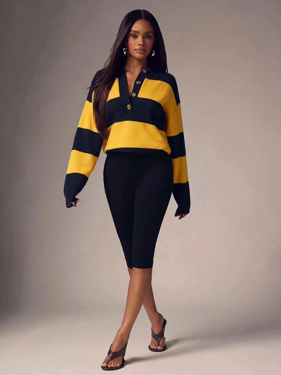 Women's Oversized Sweater with Buttons