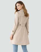 Slim Fit Lightweight Trench Coat with Lapel Collar