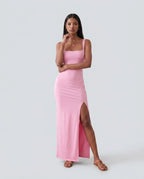 Open Back Fitted Maxi Dress