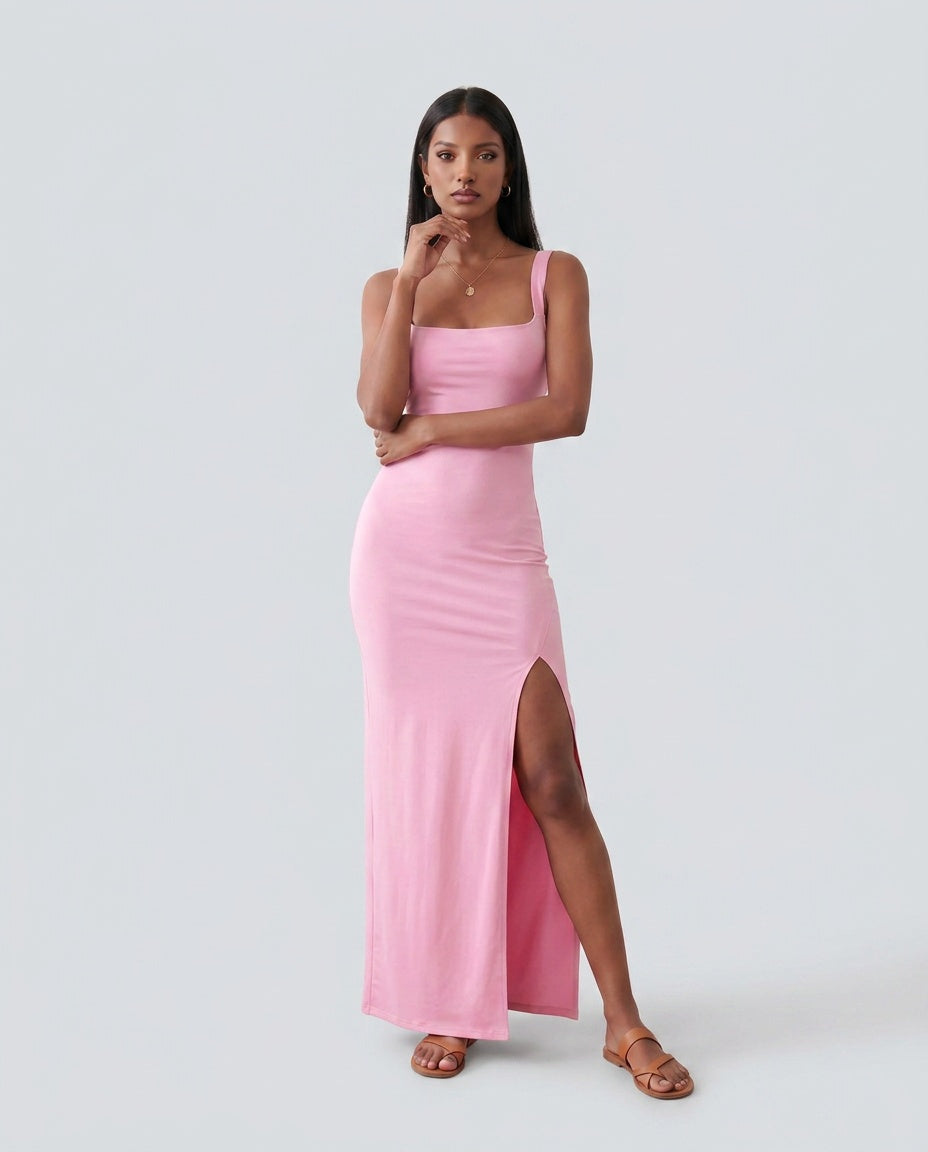 Open Back Fitted Maxi Dress