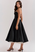 Corset Midi Dress – Elegant A-Line Occasion Dress | Meave & Ivy