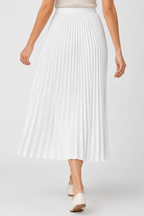 Accordion Pleated Midi Skirt – High Waist A-Line