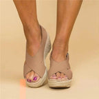 Crossover Espadrille Wedge Sandals