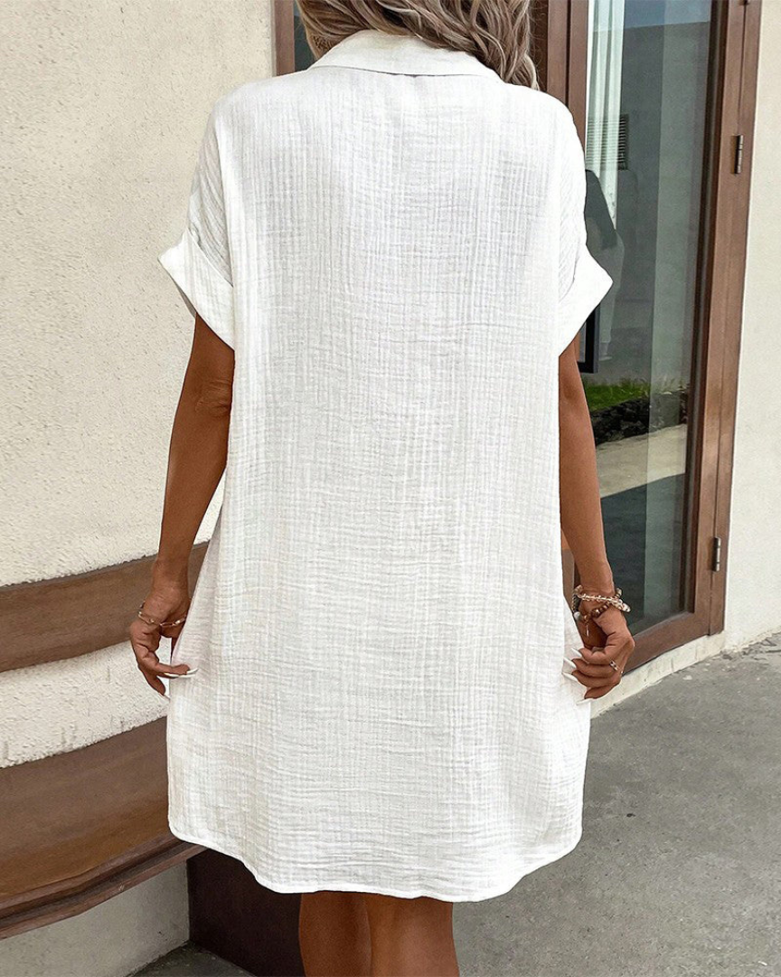 Long Sleeve Button-Up Shirt Dress | Meave & Ivy
