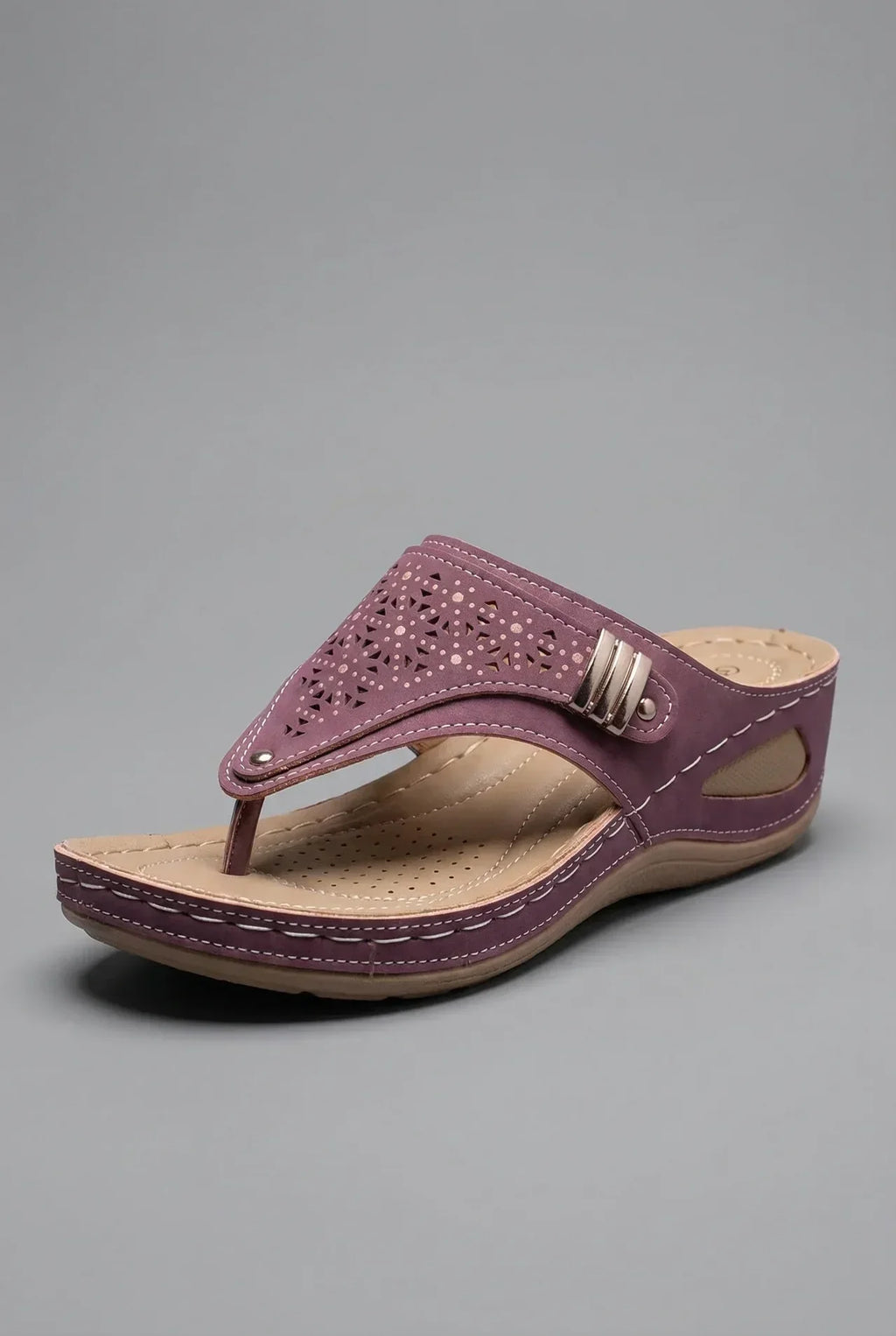 Wide Fit Wedge Toe Post Walking Sandals - Womens Comfort Sandals | Meave & Ivy