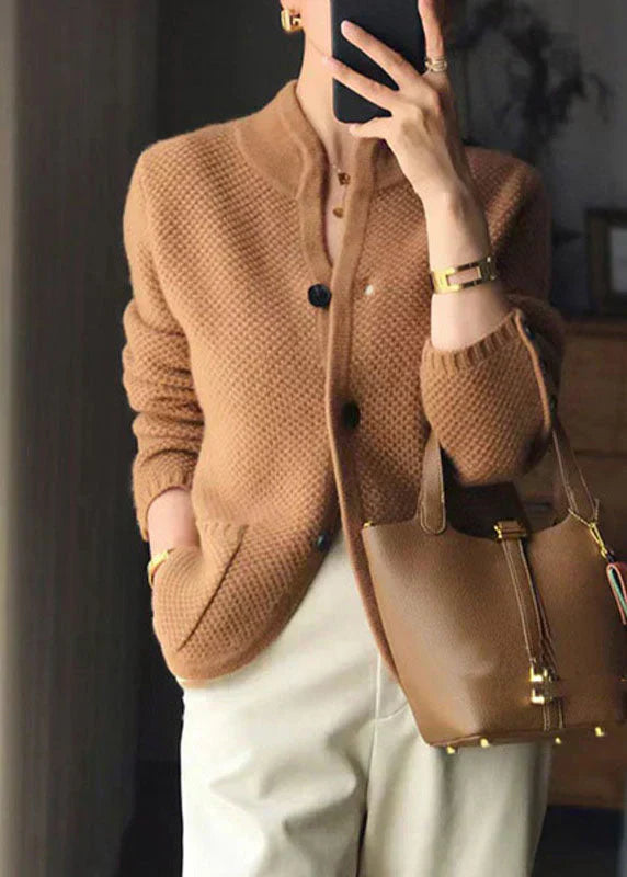 Women's Textured Knit Longline Cardigan with Button Front and Pockets