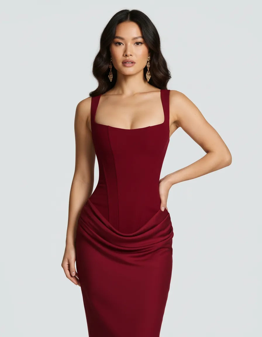 Sculpted Midi Dress – Refined Tailored Fit