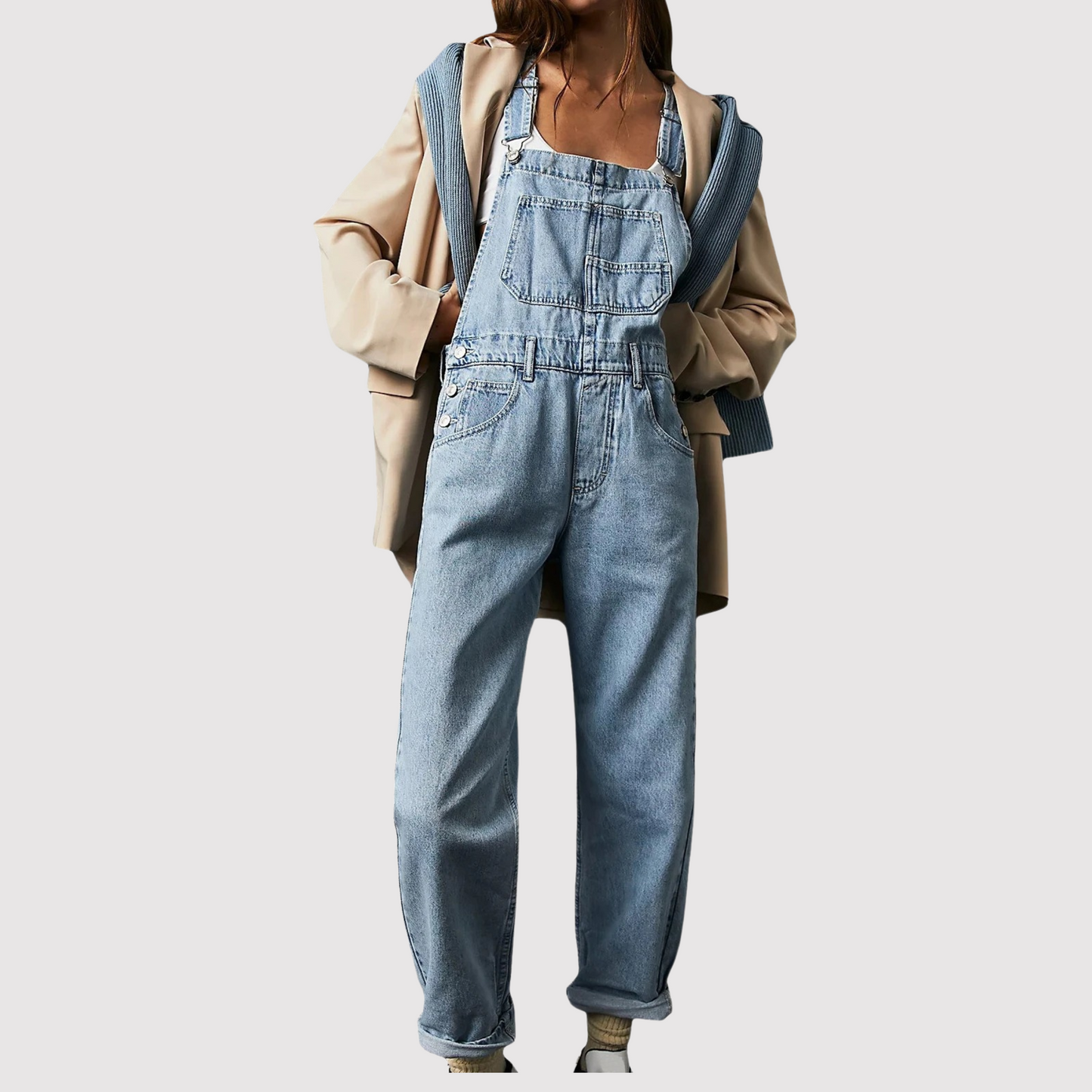 Denim Dungarees – Women's Relaxed Fit Casual Overalls