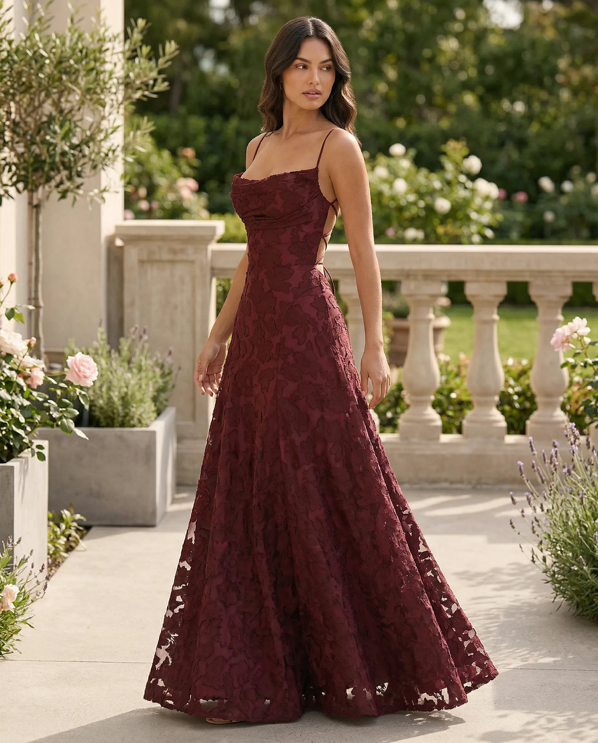 Floral Occasion Dress with Flowing Silhouette