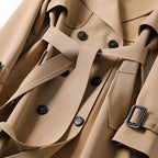 Long Trench Coat with Double Button Closure – 7 Colours