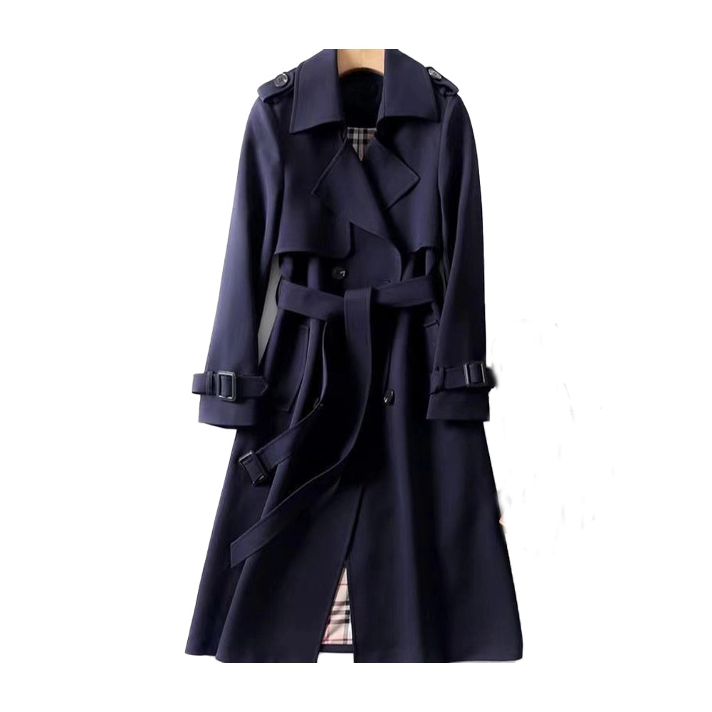 Long Trench Coat with Double Button Closure – 7 Colours