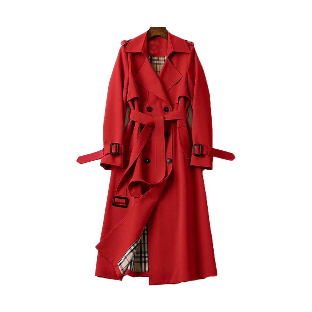 Long Trench Coat with Double Button Closure – 7 Colours