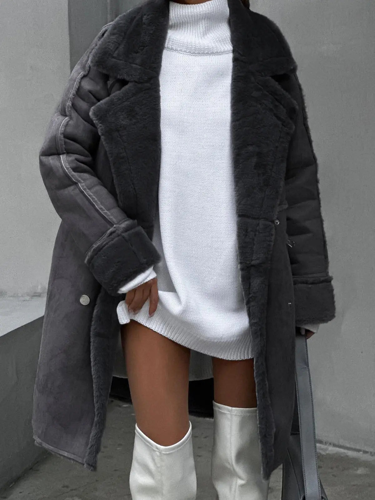 Elegant Fleece-Comfort Winter Coat – Slim Silhouette