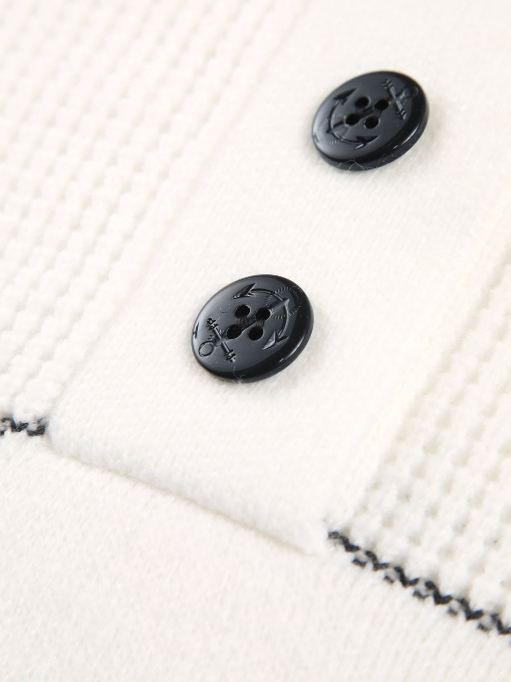 Open Collar Button-Up Knit Jumper - White