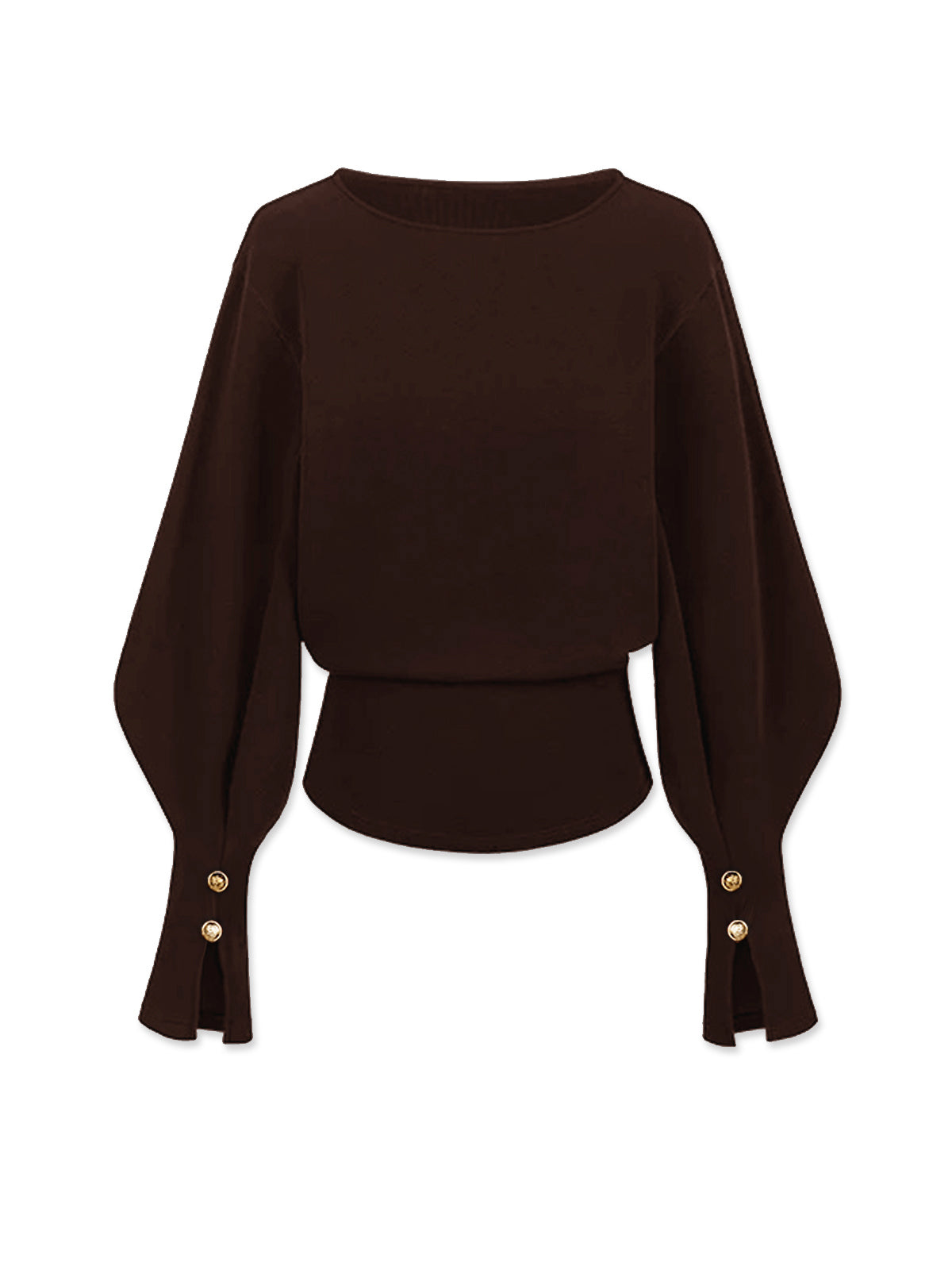Bell Sleeve Cinched-Waist Sweatshirt