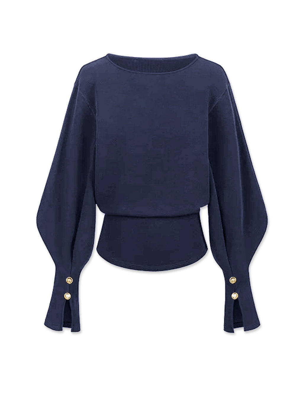 Bell Sleeve Cinched-Waist Sweatshirt