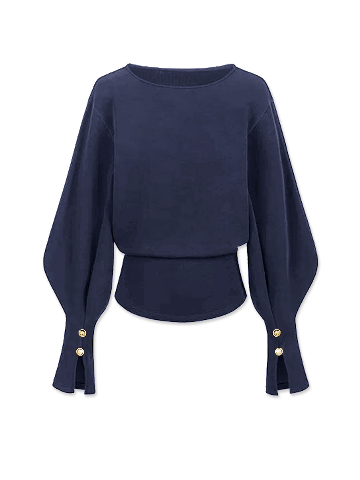 Bell Sleeve Cinched-Waist Sweatshirt