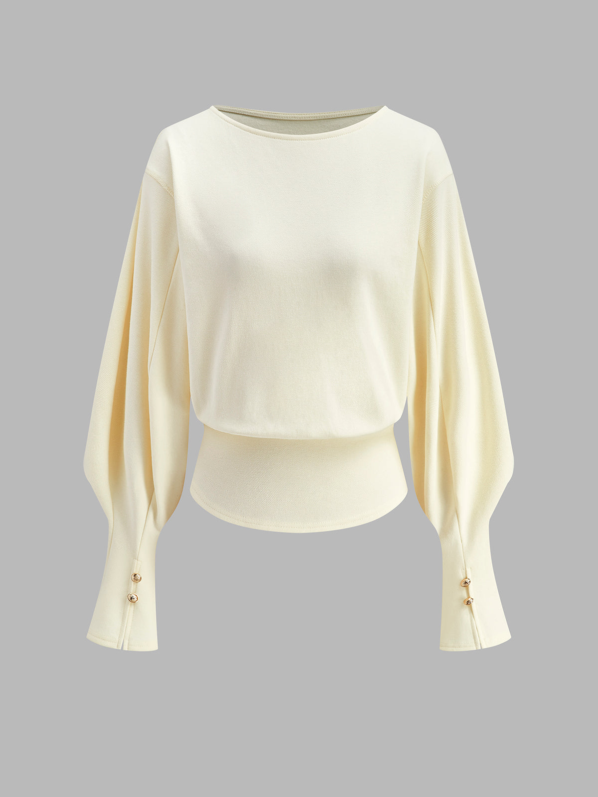 Bell Sleeve Cinched-Waist Sweatshirt