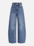 Curved-Leg Jeans - High-Waist Barrel Denim