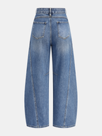 Curved-Leg Jeans - High-Waist Barrel Denim