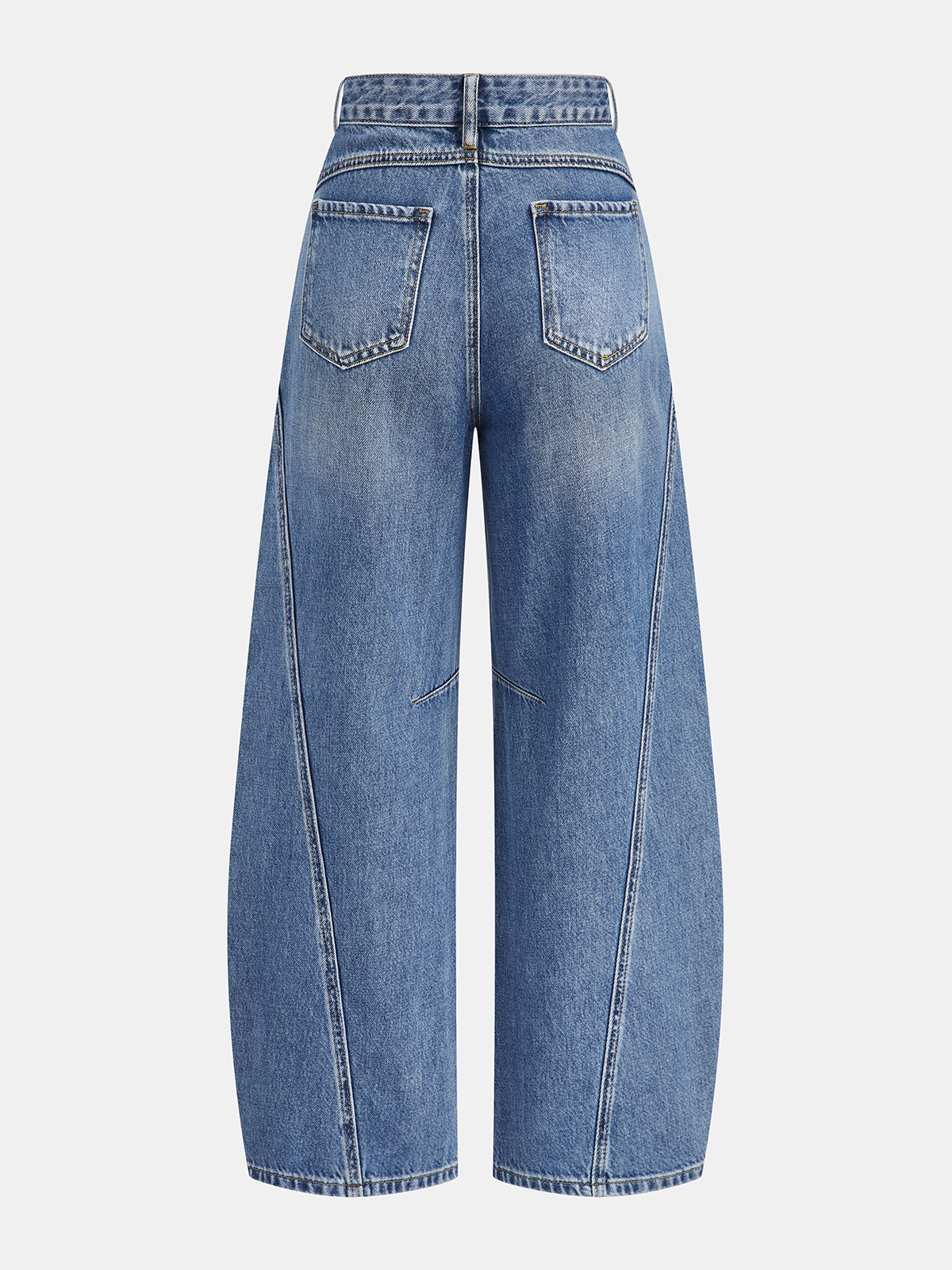Curved-Leg Jeans - High-Waist Barrel Denim