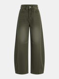 Curved-Leg Jeans - High-Waist Barrel Denim