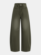 Curved-Leg Jeans - High-Waist Barrel Denim