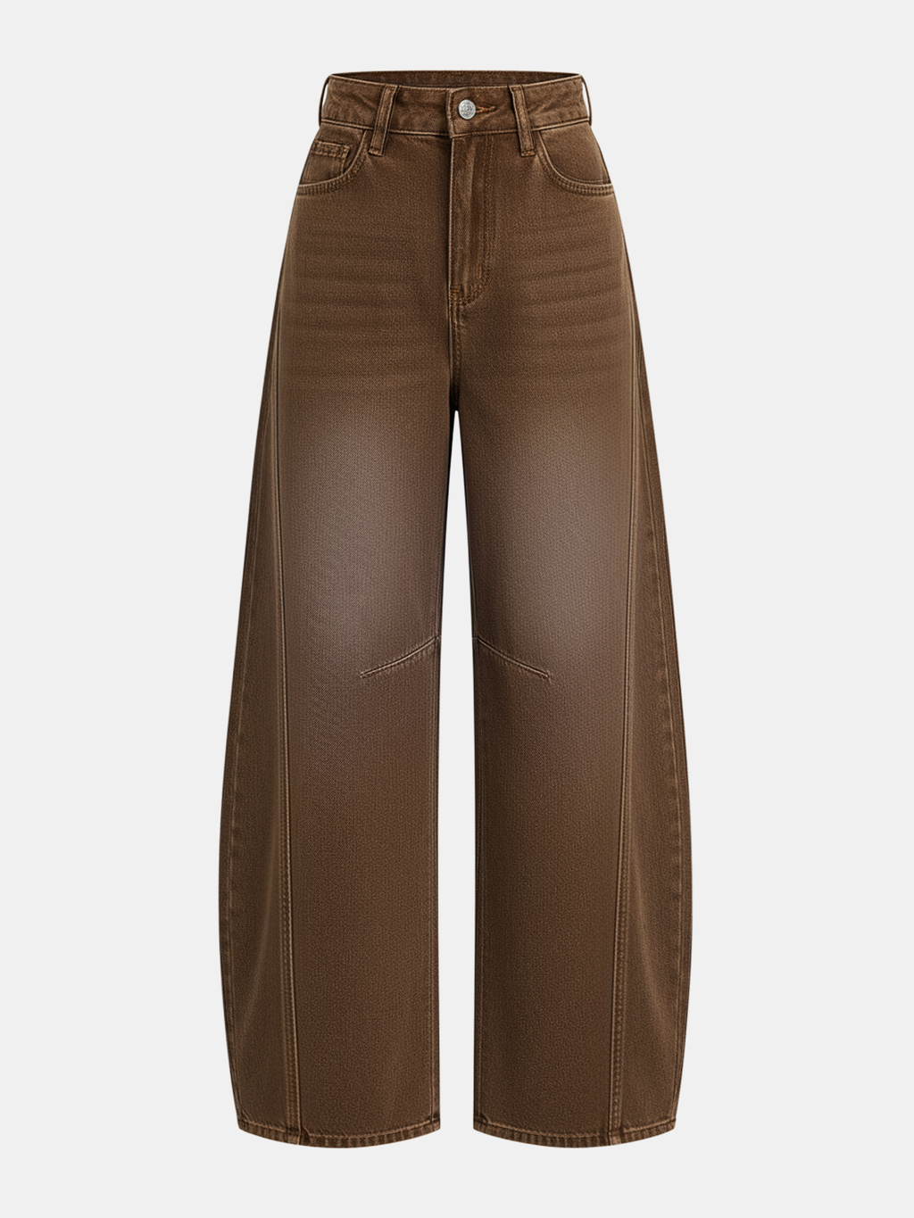 Curved-Leg Jeans - High-Waist Barrel Denim
